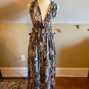 Snake print maxi dress